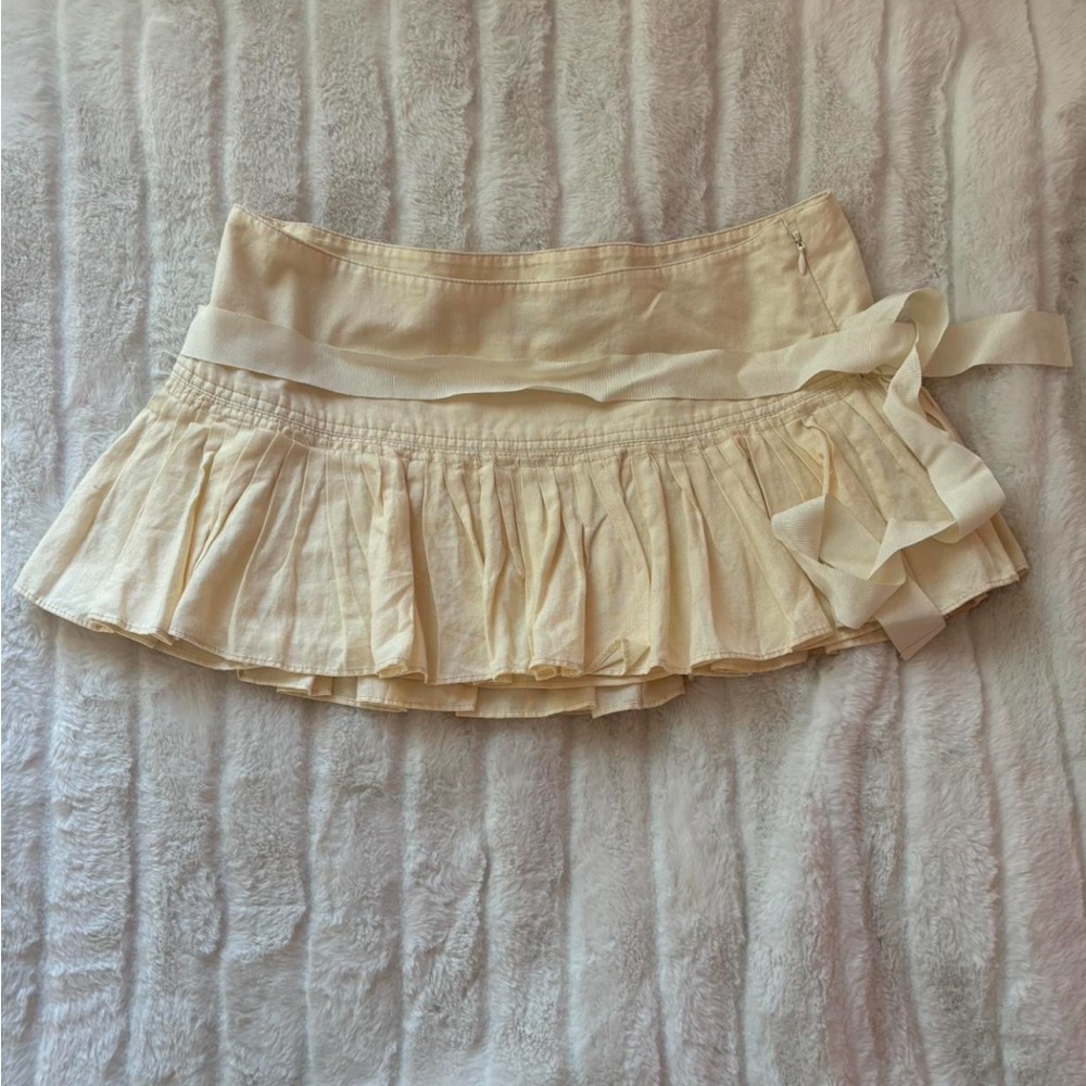 Abercrombie & Fitch Y2K 2000s babydoll yellow pleated mini skirt